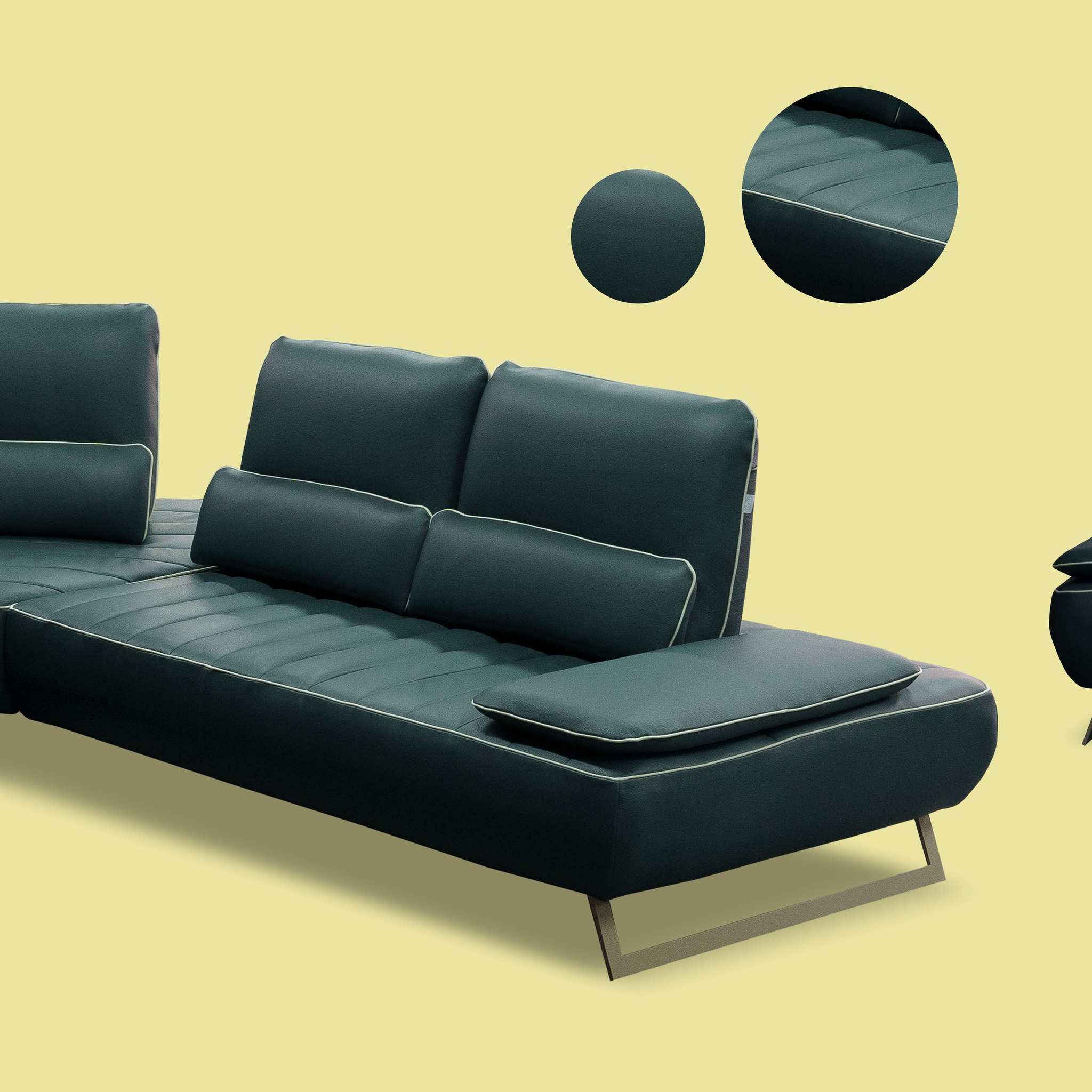Sofa Da Góc CUBOROSSO CHAOS NATURAL 4006